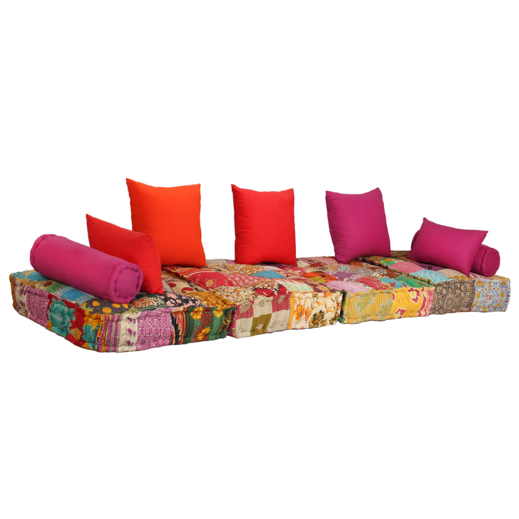 vidaXL Conjunto de sofá modular 14 piezas estampado de patchwork