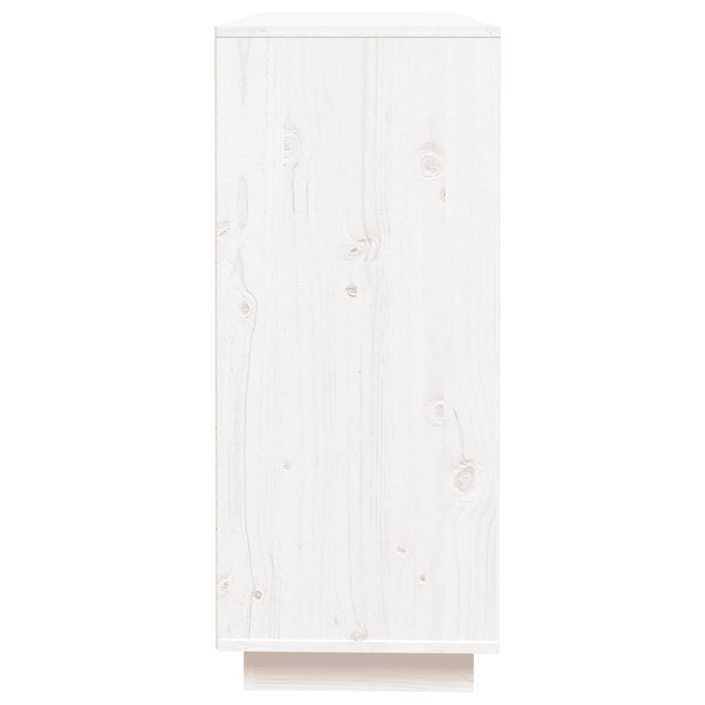 vidaXL Aparador de madera maciza de pino blanco 110,5x35x80 cm