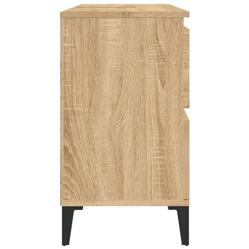 vidaXL Armario de lavabo madera contrachapada roble Sonoma 80x33x60 cm