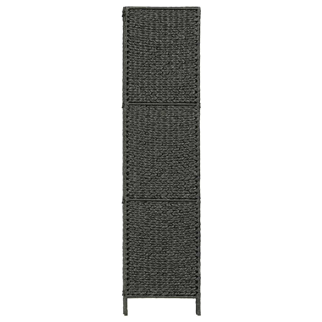 vidaXL Biombo divisor 3 paneles jacinto de agua negro 116x160 cm