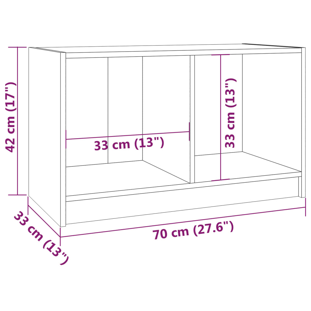 vidaXL Mueble de TV de madera maciza de pino 70x33x42 cm