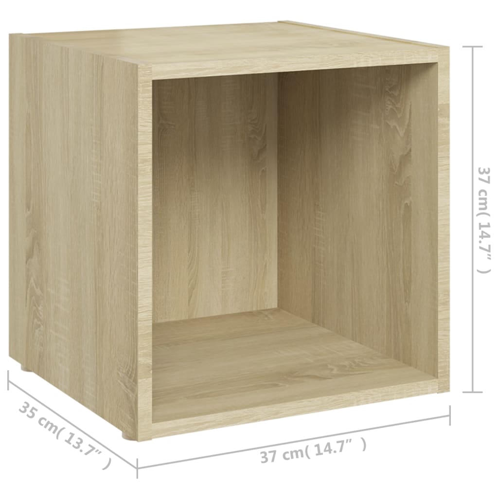 vidaXL Muebles de TV 2uds madera contrachapada roble Sonoma 37x35x37cm