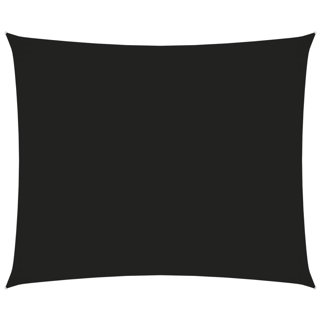 vidaXL Toldo de vela rectangular tela oxford negro 5x6 m