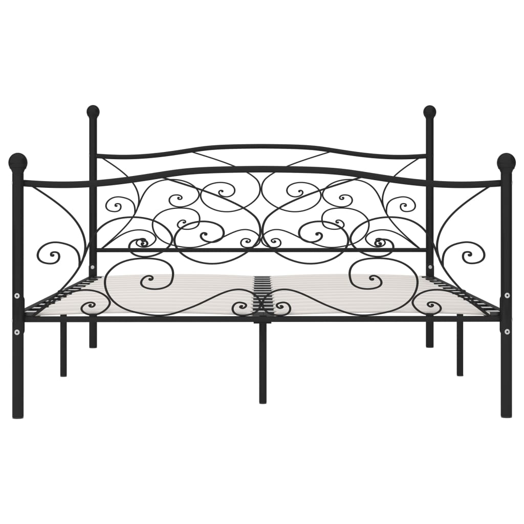 vidaXL Estructura de cama con somier metal negro 200x200 cm