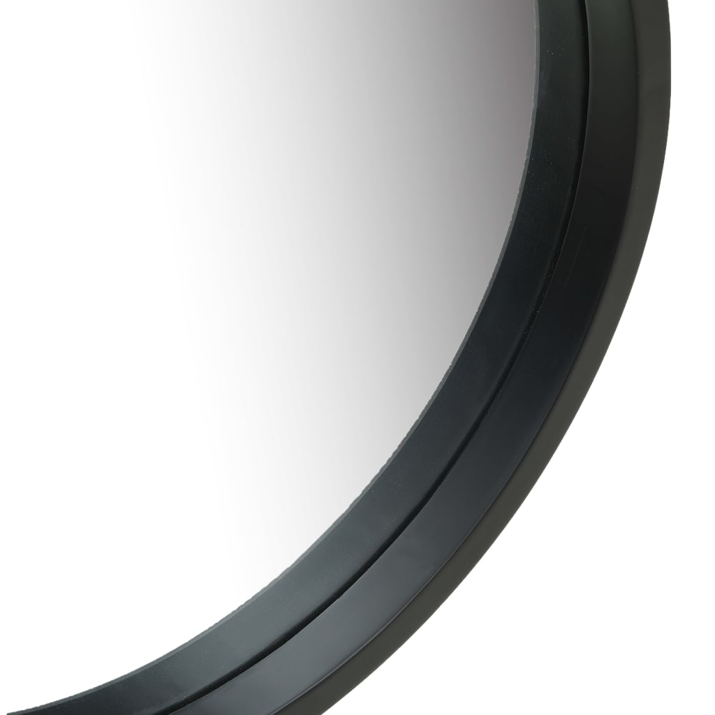 vidaXL Espejo de pared con correa negro 60 cm