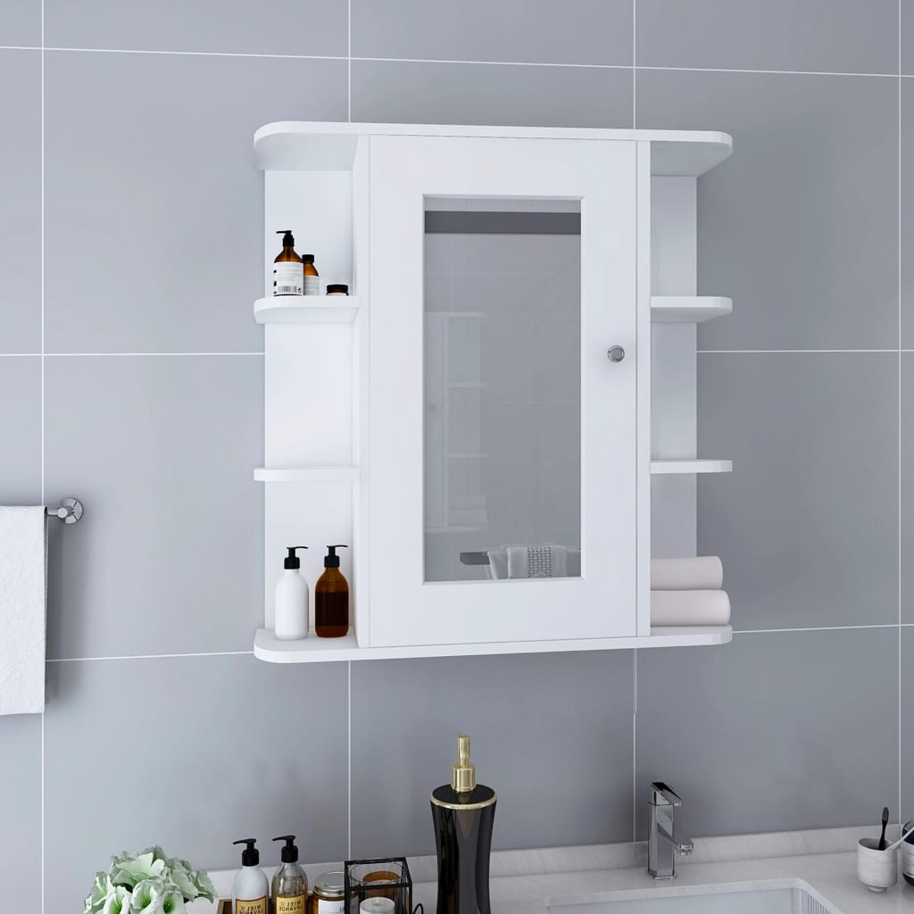 vidaXL Armario de baño con espejo blanco 66x17x63 cm MDF