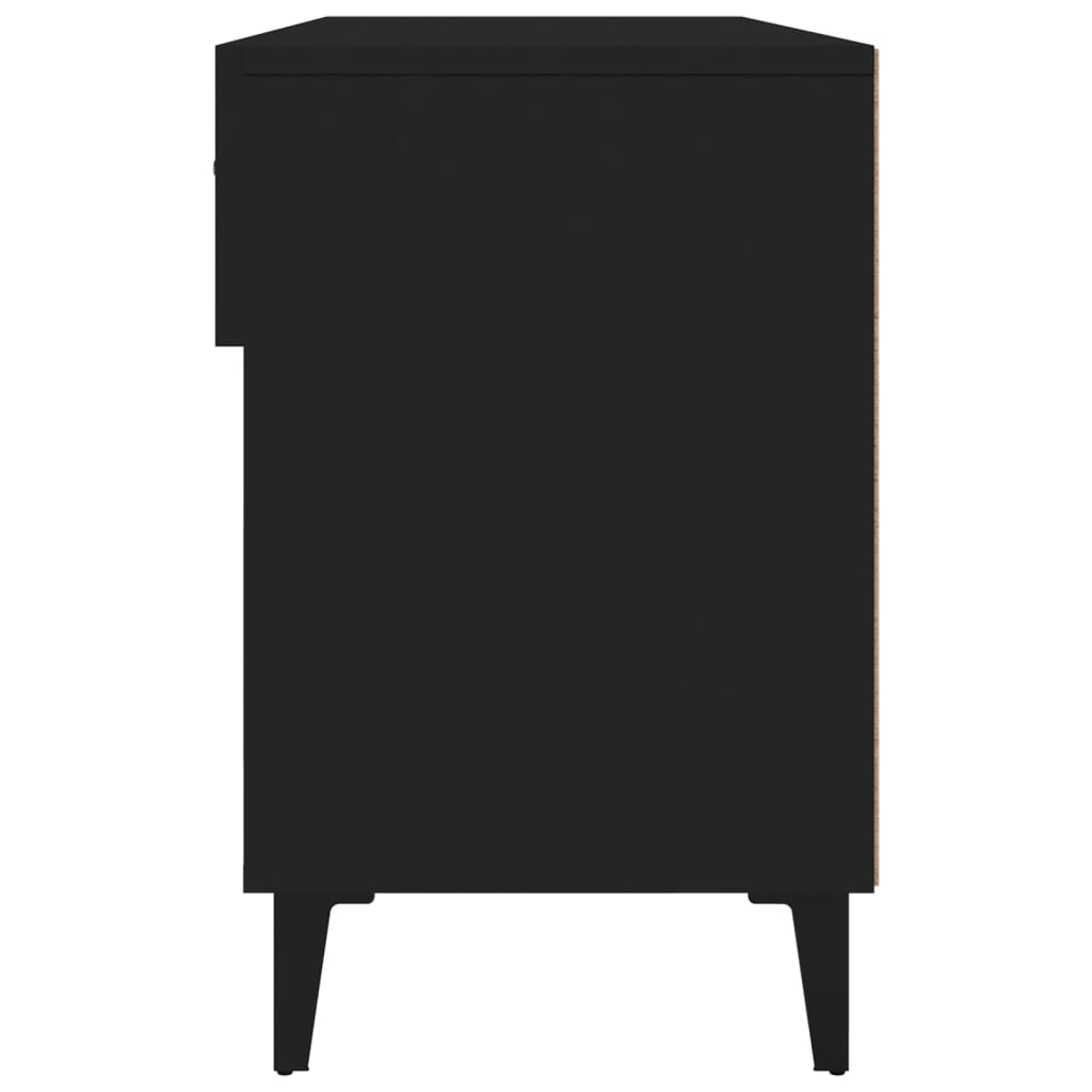 vidaXL Mueble zapatero de madera contrachapada negro 102x35x55 cm