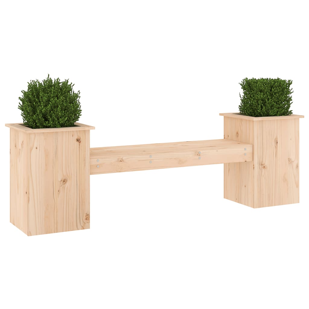 vidaXL Banco con jardineras madera maciza de pino 184,5x39,5x56,5 cm