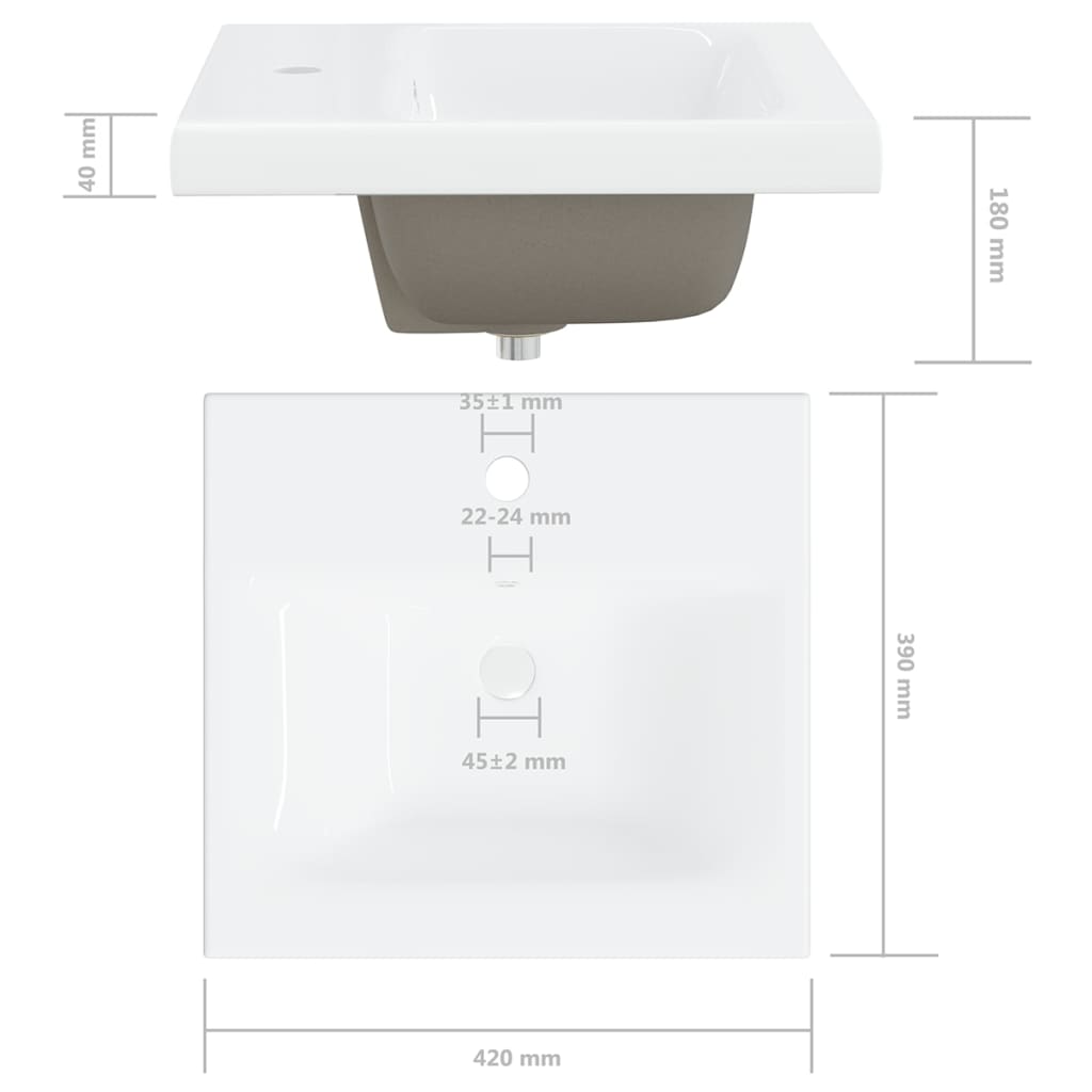 vidaXL Mueble con lavabo blanco madera contrachapada