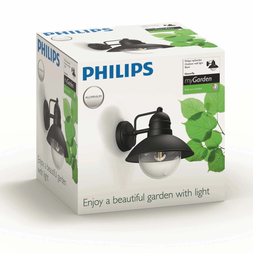 Philips myGarden Lámpara de pared Hoverfly negro 1x60 W