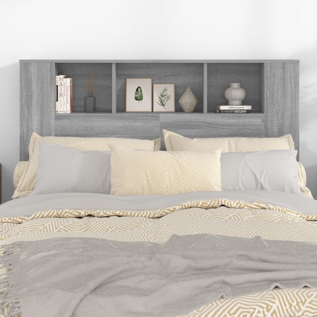 vidaXL Mueble cabecero color gris Sonoma 140x18,5x104,5 cm