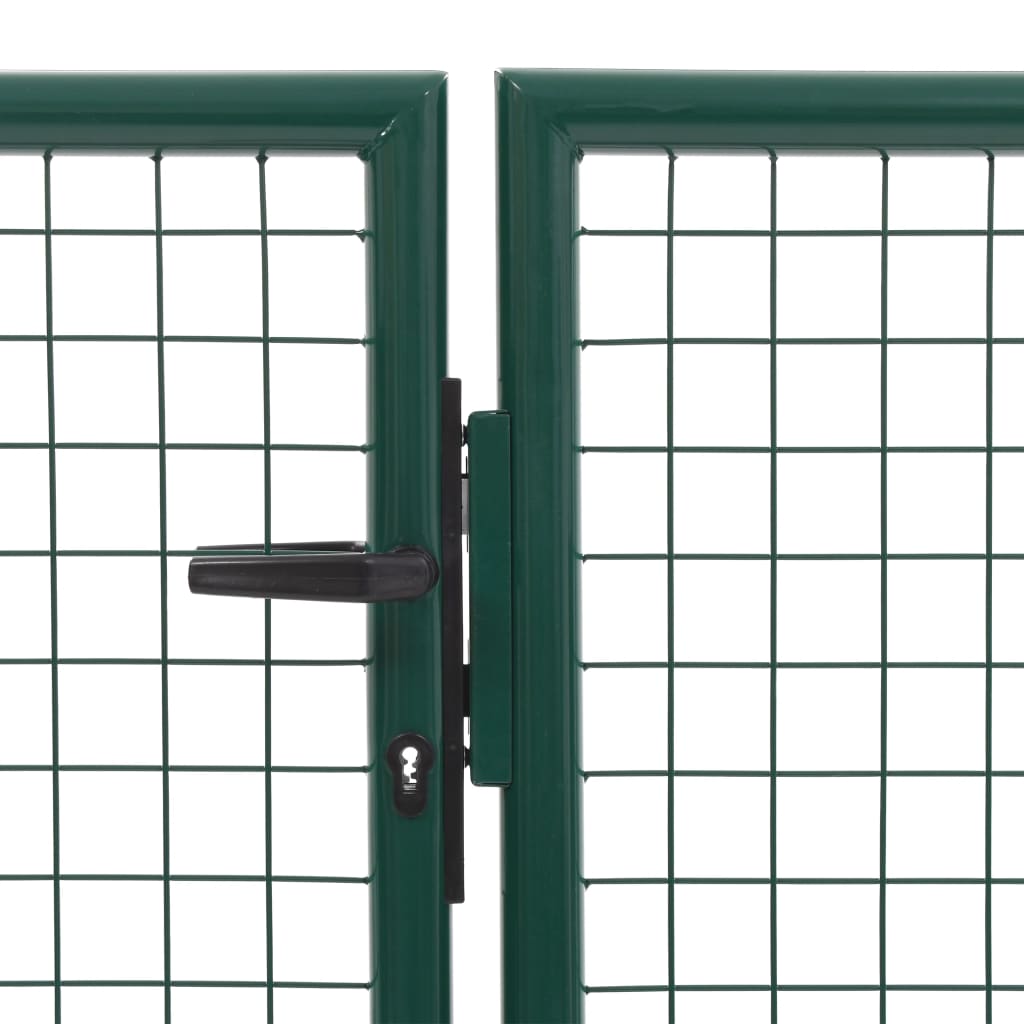 vidaXL Puerta de jardín de acero verde 350x75 cm