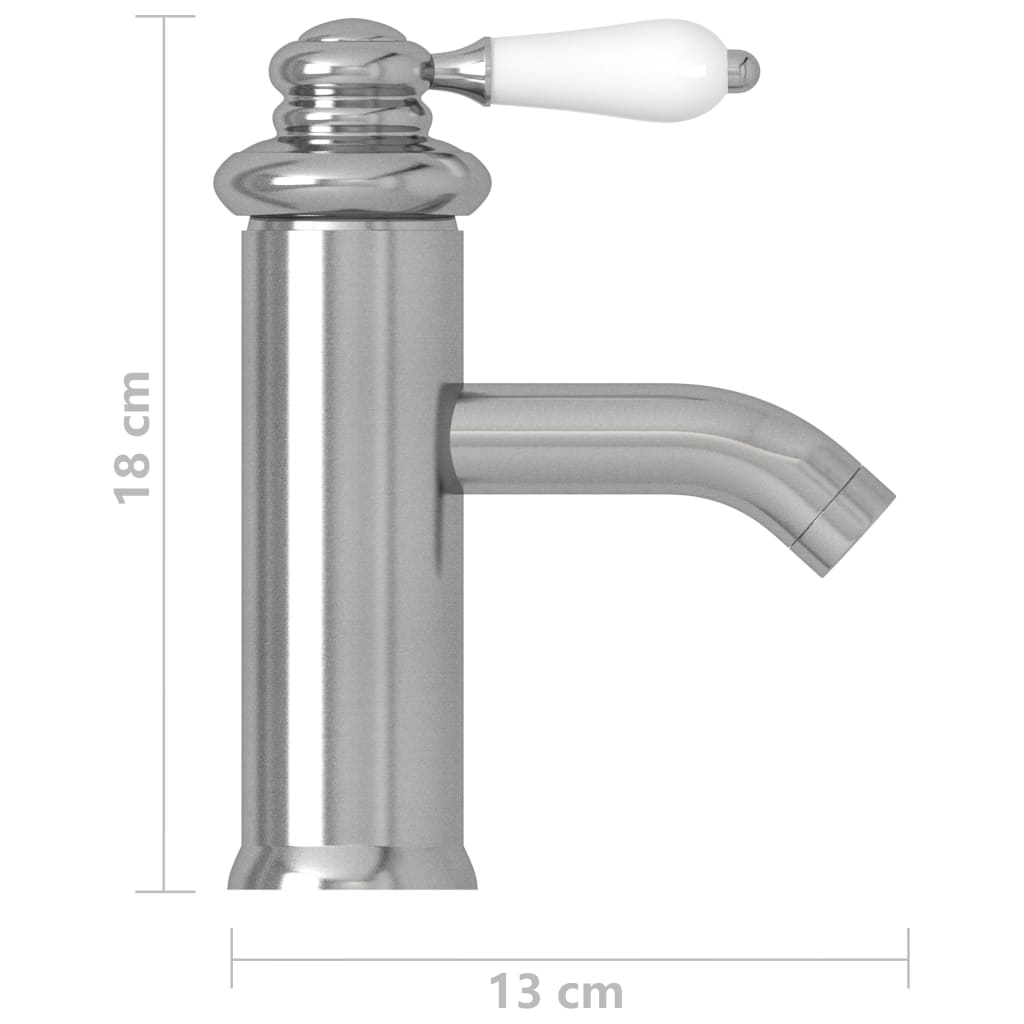 vidaXL Grifo para lavabo de baño plateado 130x180 mm