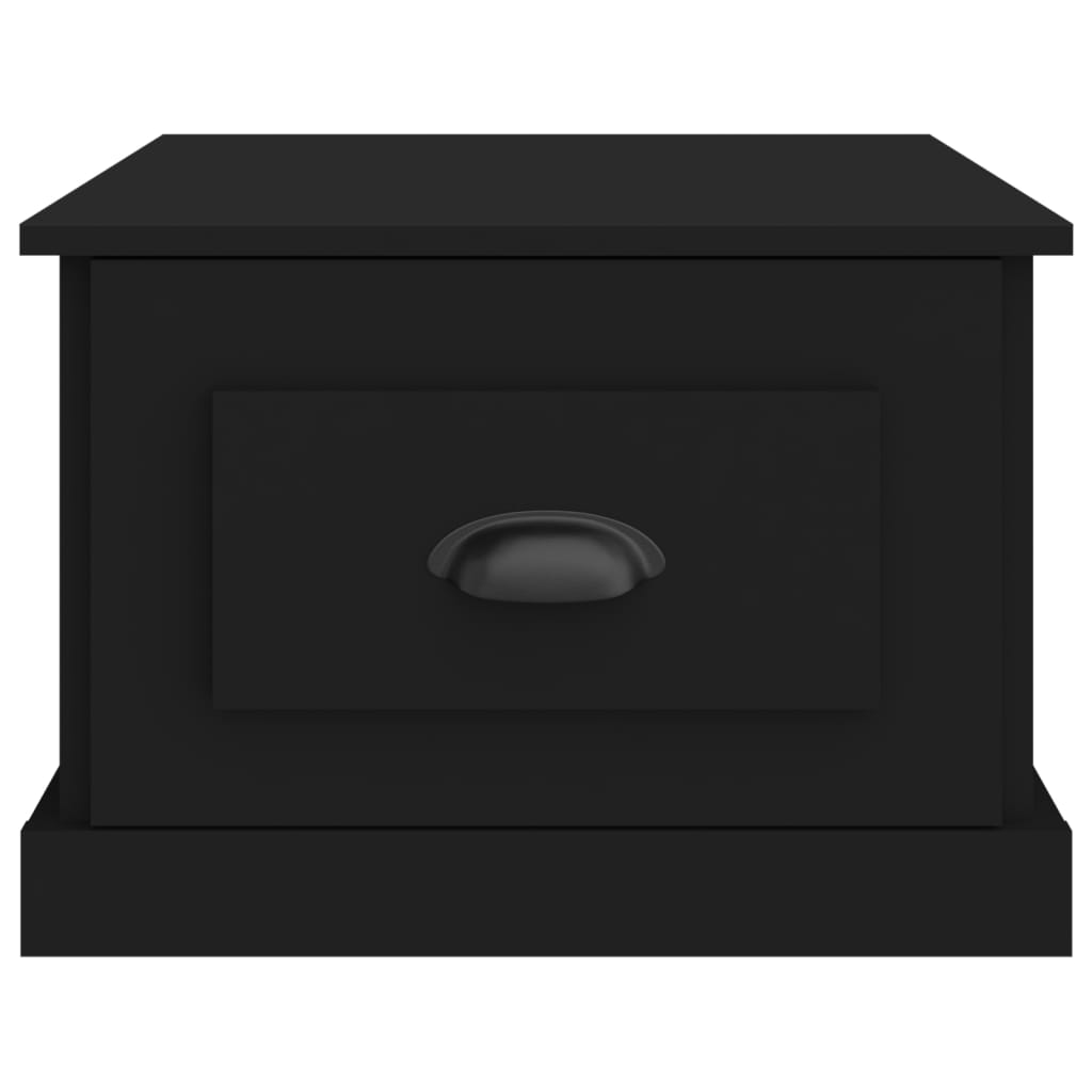 vidaXL Mesa de centro madera contrachapada negra 50x50x35 cm