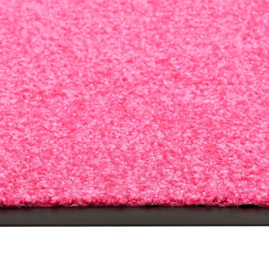 vidaXL Felpudo lavable rosa 90x150 cm