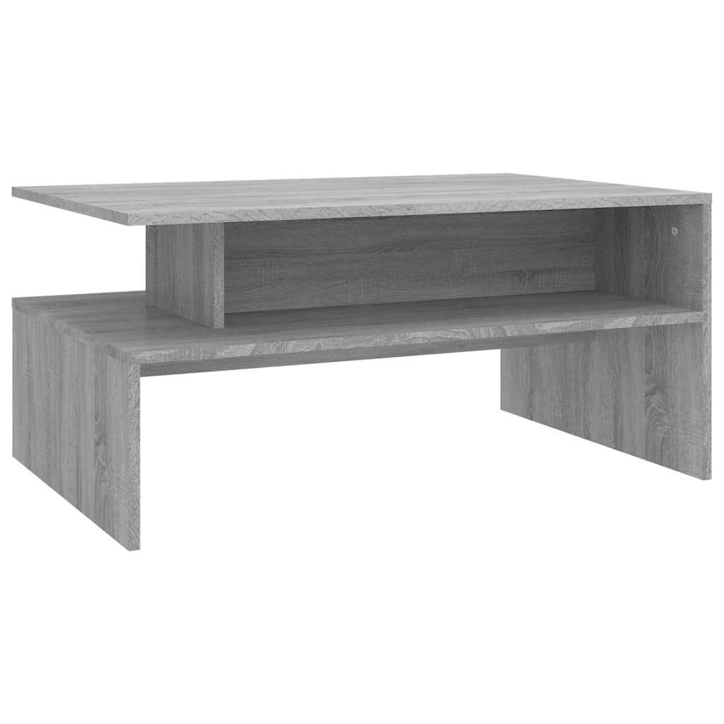 vidaXL Mesa de centro madera contrachapada gris Sonoma 90x60x42,5 cm