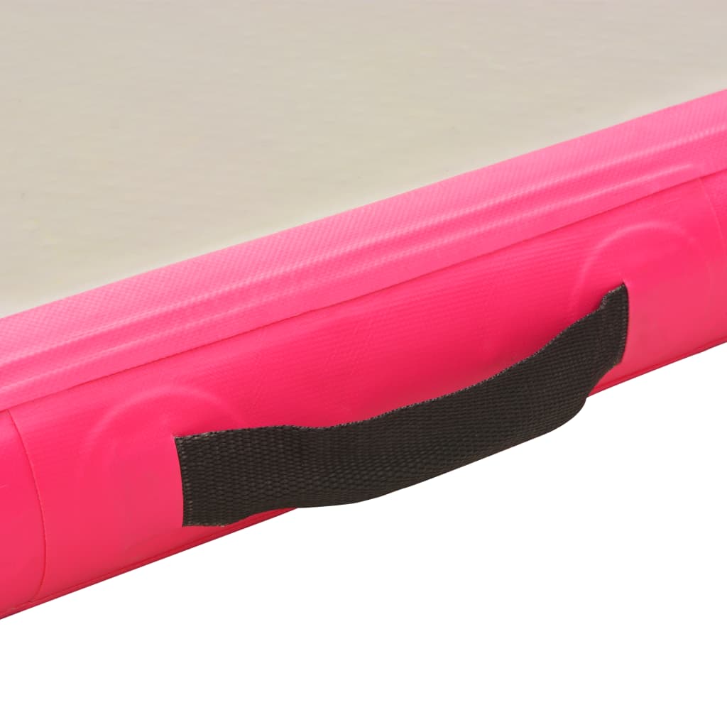 vidaXL Esterilla inflable de gimnasia con bomba 800x100x10 cm PVC rosa