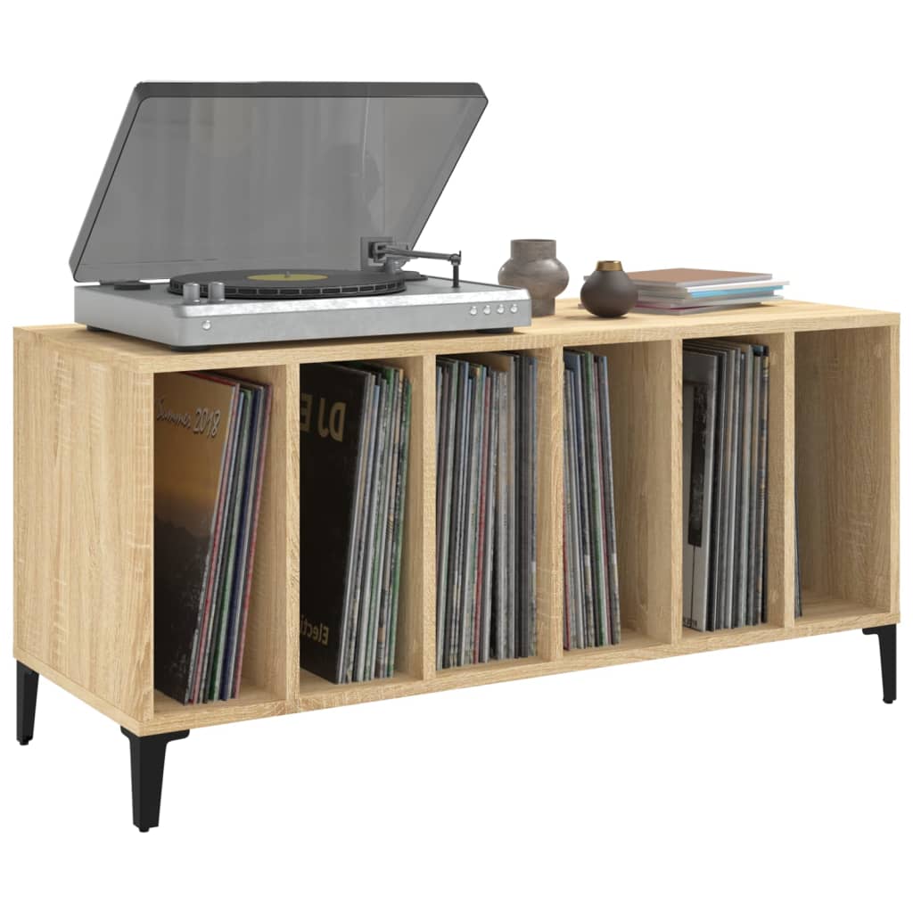 vidaXL Mueble discos madera contrachapada roble Sonoma 100x38x48 cm