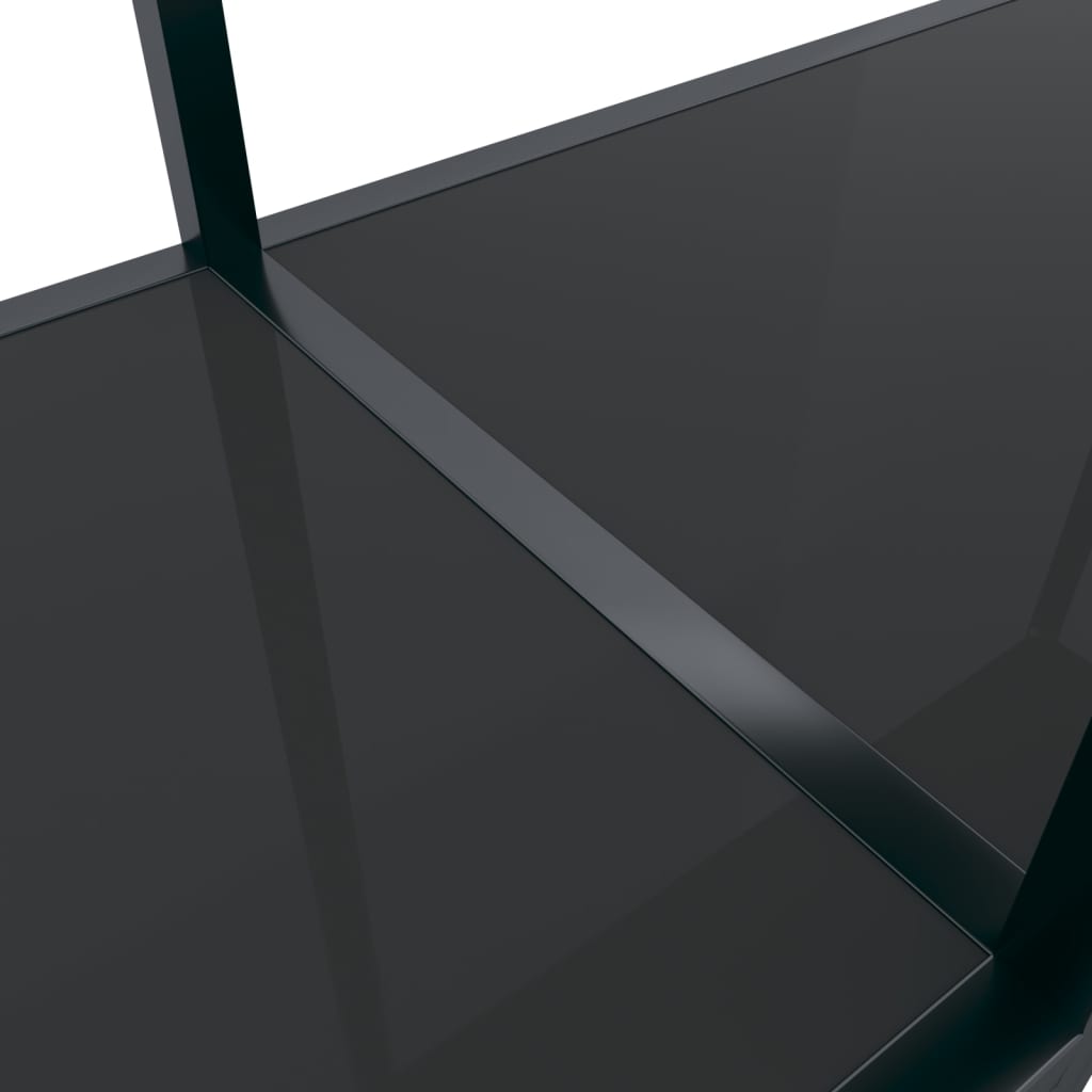 vidaXL Mesa consola vidrio templado negro 220x35x75,5 cm
