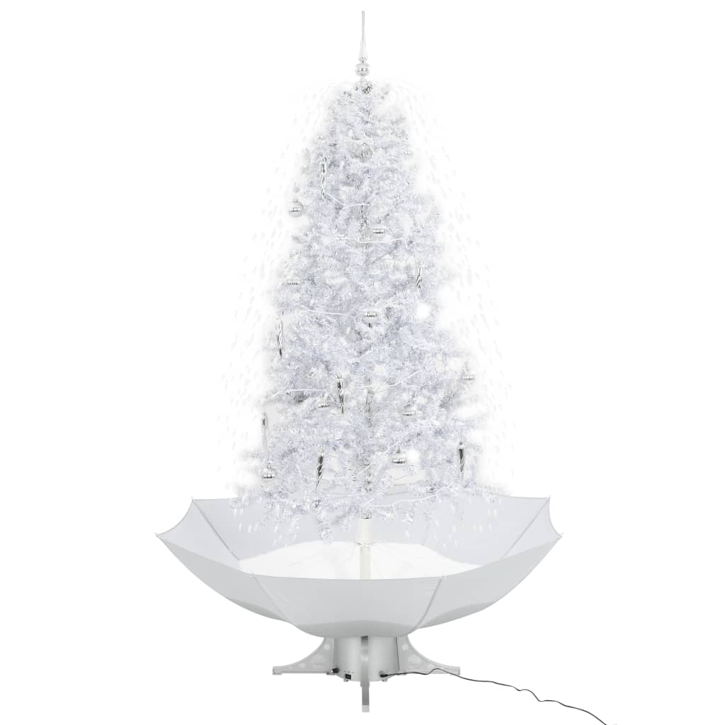 vidaXL Árbol de Navidad con nieve con base en paraguas blanco 190 cm