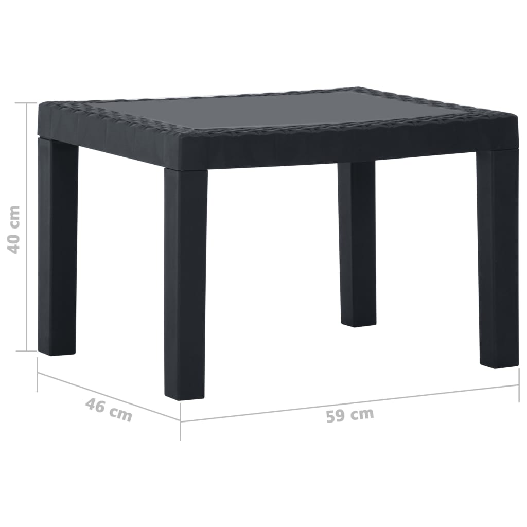 vidaXL Set de muebles de jardín 3 piezas con cojines plástico gris