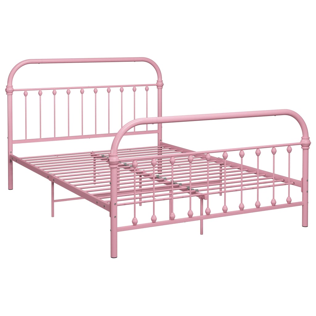 vidaXL Estructura de cama de metal rosa 120x200 cm