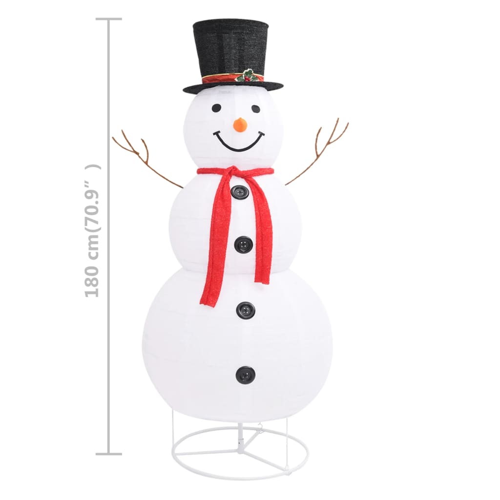 vidaXL Muñeco de nieve navideño decorativo LED tela lujosa 180 cm