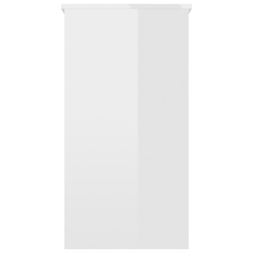vidaXL Escritorio de madera contrachapada blanco brillo 80x40x75 cm