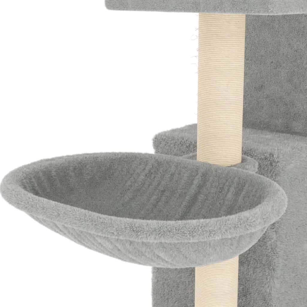 vidaXL Rascador para gatos con postes de sisal gris claro 83 cm