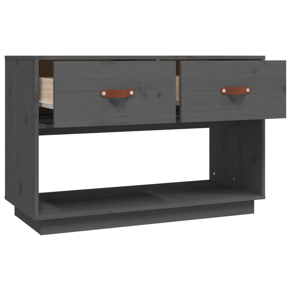 vidaXL Mueble de TV madera maciza de pino gris 90x40x60 cm