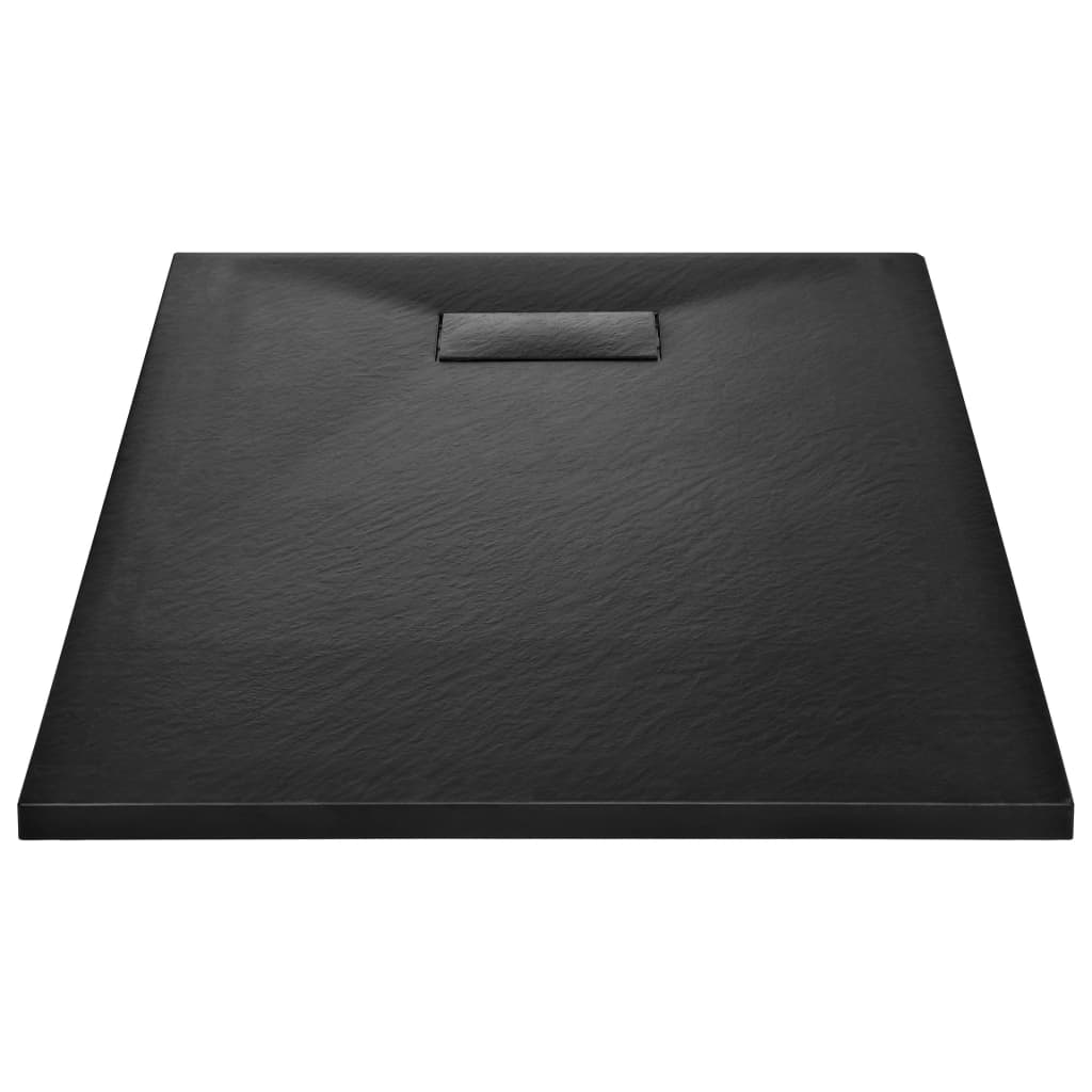 vidaXL Plato de ducha SMC negro 100x80 cm