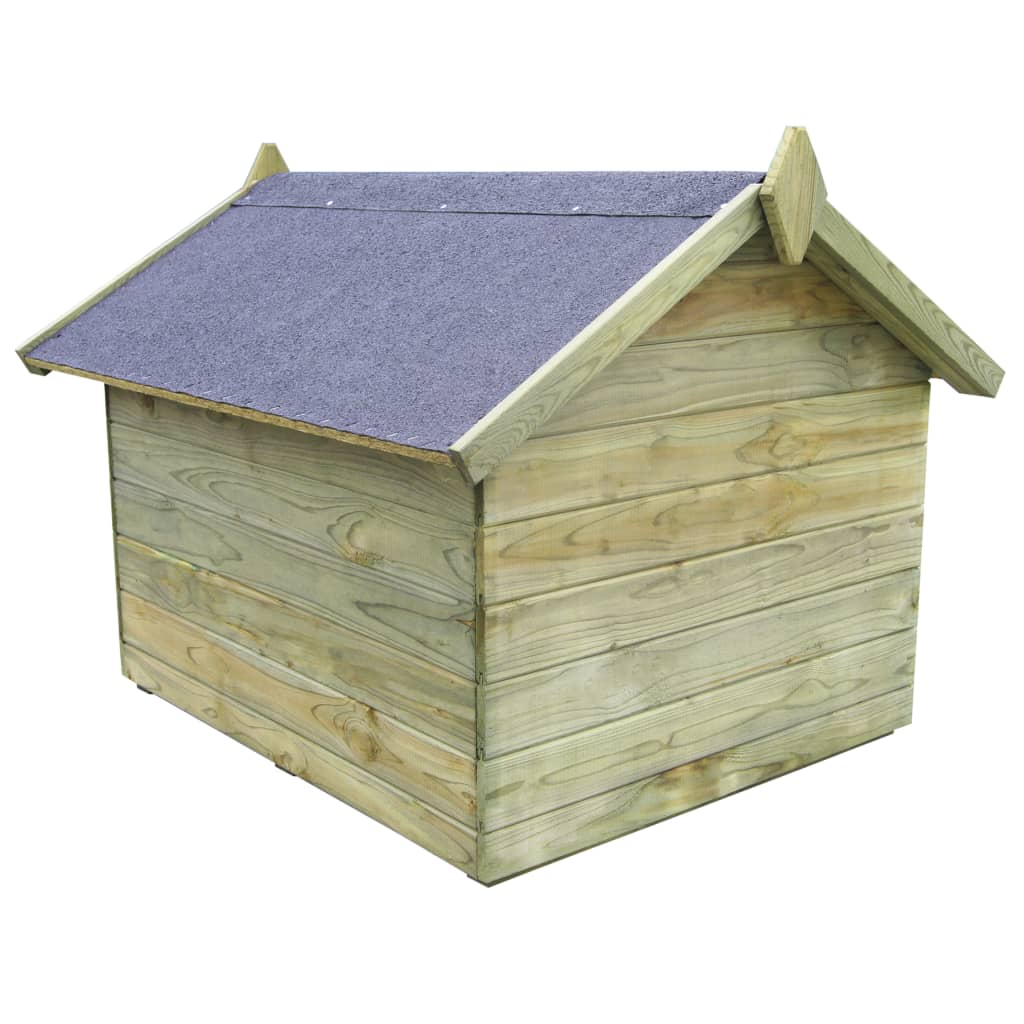 vidaXL Casa de perros de jardín tejado abierto madera pino impregnada
