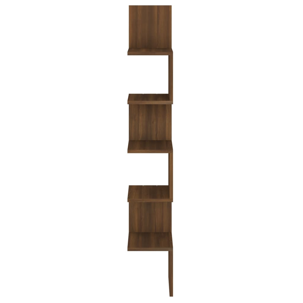 vidaXL Estantería esquina pared madera roble marrón 20x20x127,5 cm