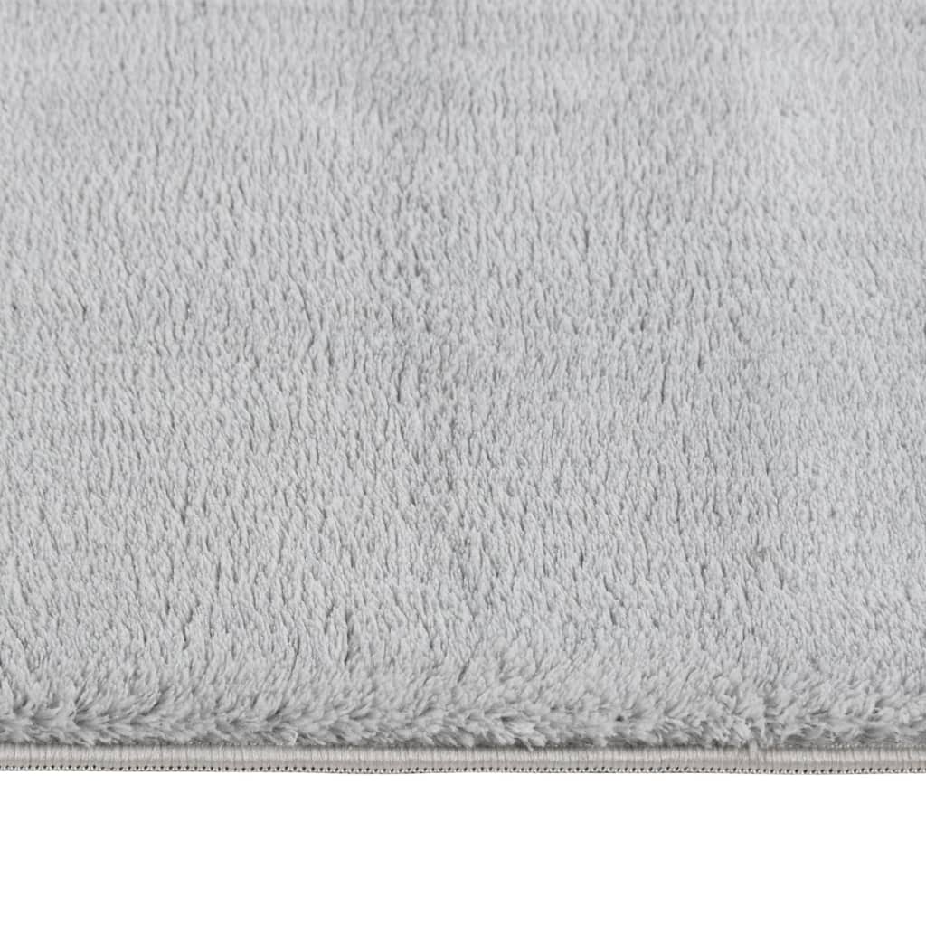 vidaXL Alfombra de pelo corto esponjoso suave lavable gris 160x230 cm