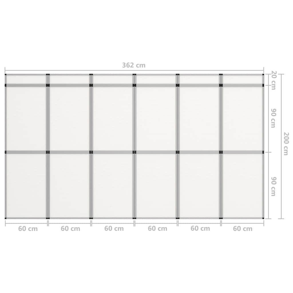 vidaXL Cartelera de exposición plegable 18 paneles blanco 362x200 cm