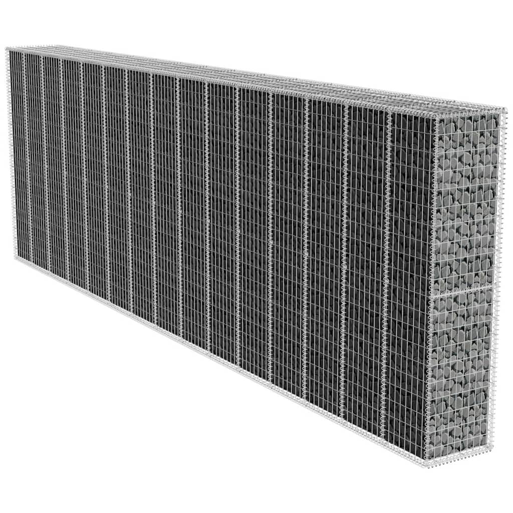 vidaXL Muro de gaviones con cubierta acero galvanizado 600x50x200 cm