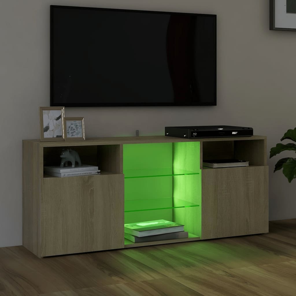 vidaXL Armario TV con luces LED roble Sonoma 120x30x50 cm