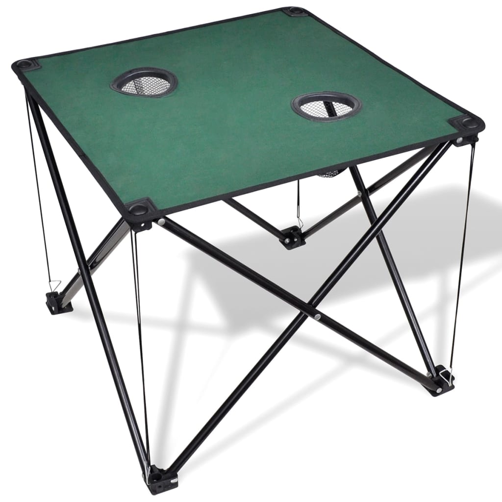 Mesa plegable para camping, color verde oscuro
