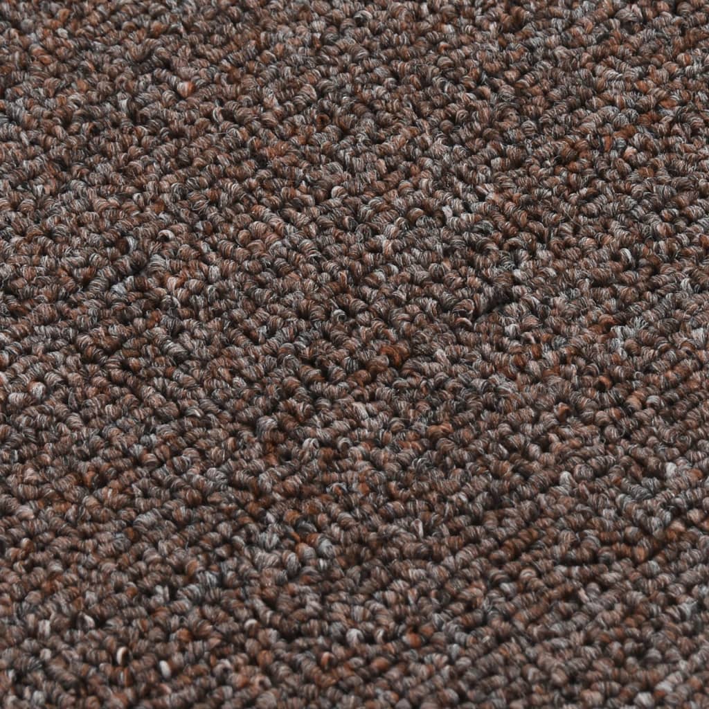 vidaXL Alfombrillas de escalera 15 uds marrón rectangular 60x25 cm