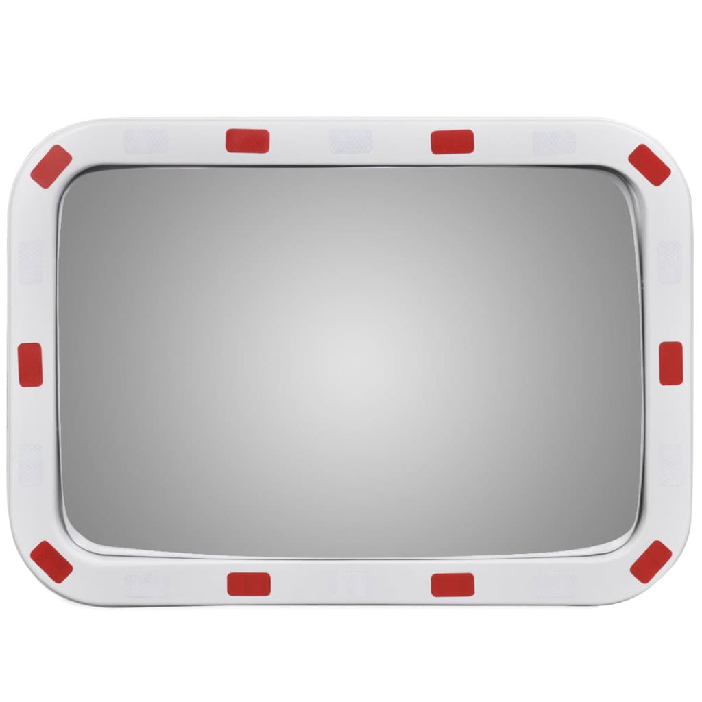 vidaXL Espejo de tráfico convexo rectangular con reflectores 40 x 60cm