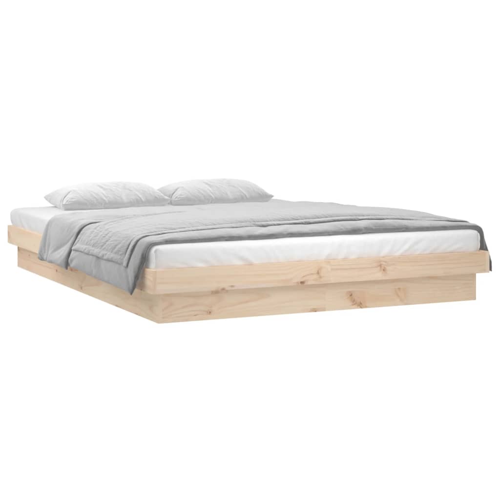 vidaXL Estructura de cama con LED madera maciza 120x190 cm
