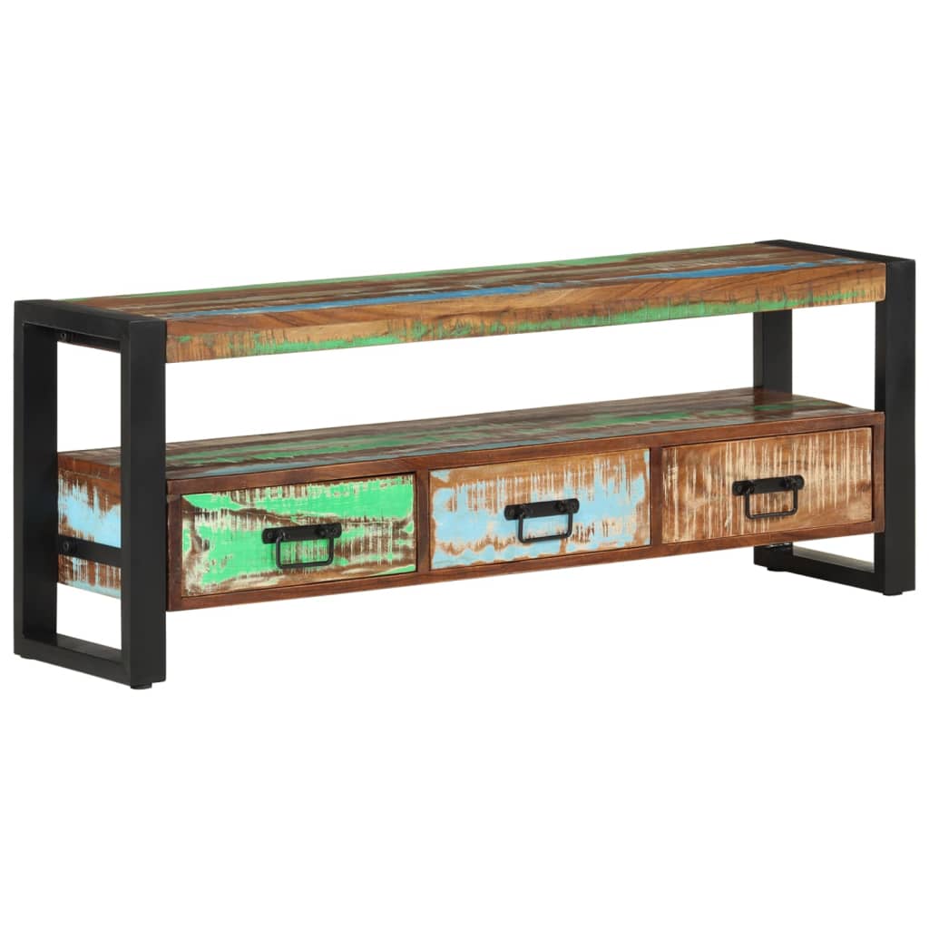 vidaXL Mueble de TV madera maciza reciclada 120x30x45 cm