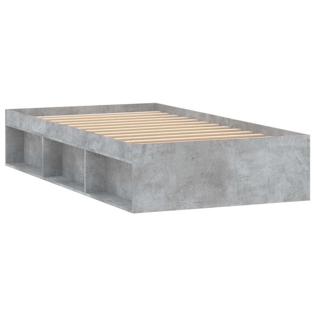 vidaXL Estructura de cama gris hormigón 90x190 cm