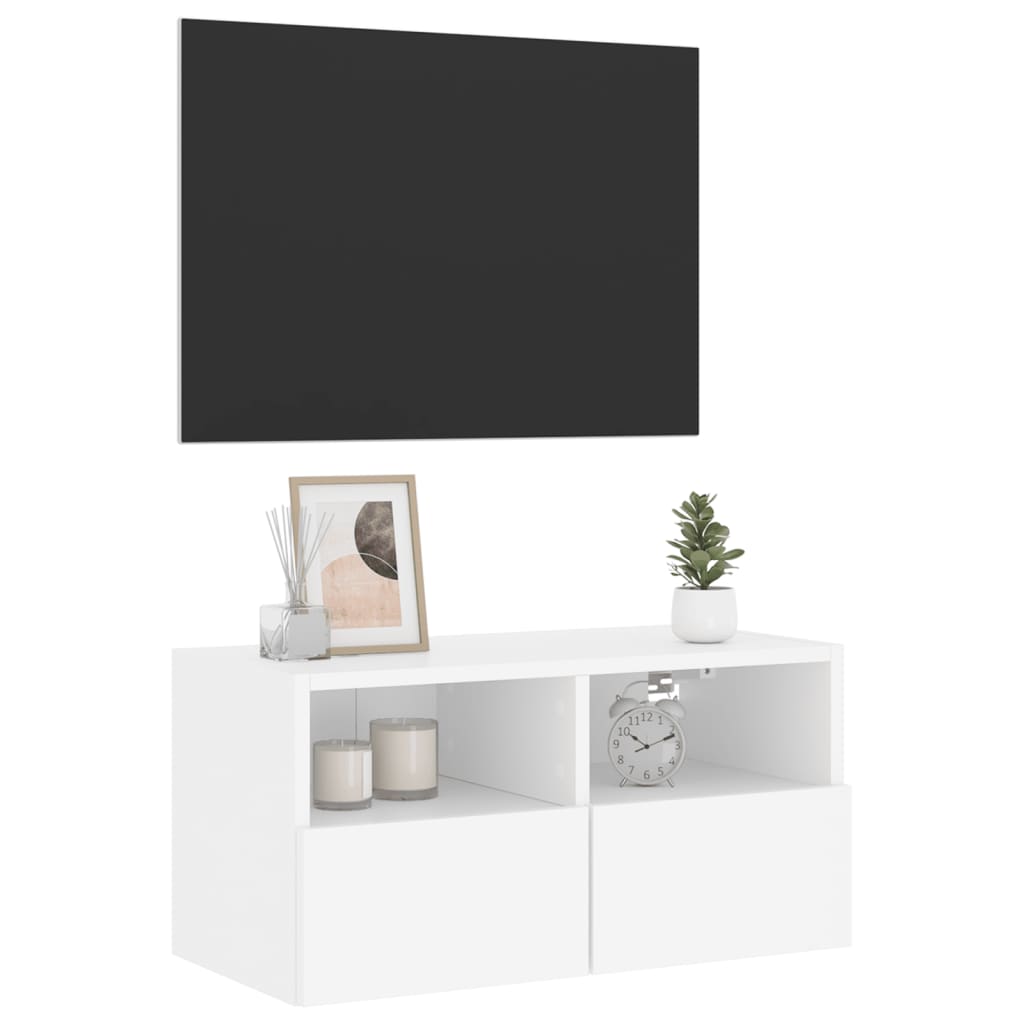 vidaXL Mueble de TV de pared madera de ingeniería blanco 60x30x30 cm