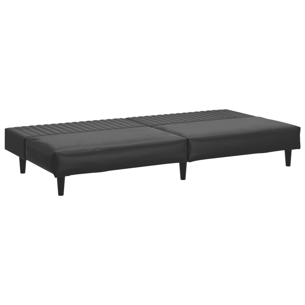 vidaXL Sofá cama de 2 plazas cuero sintético negro