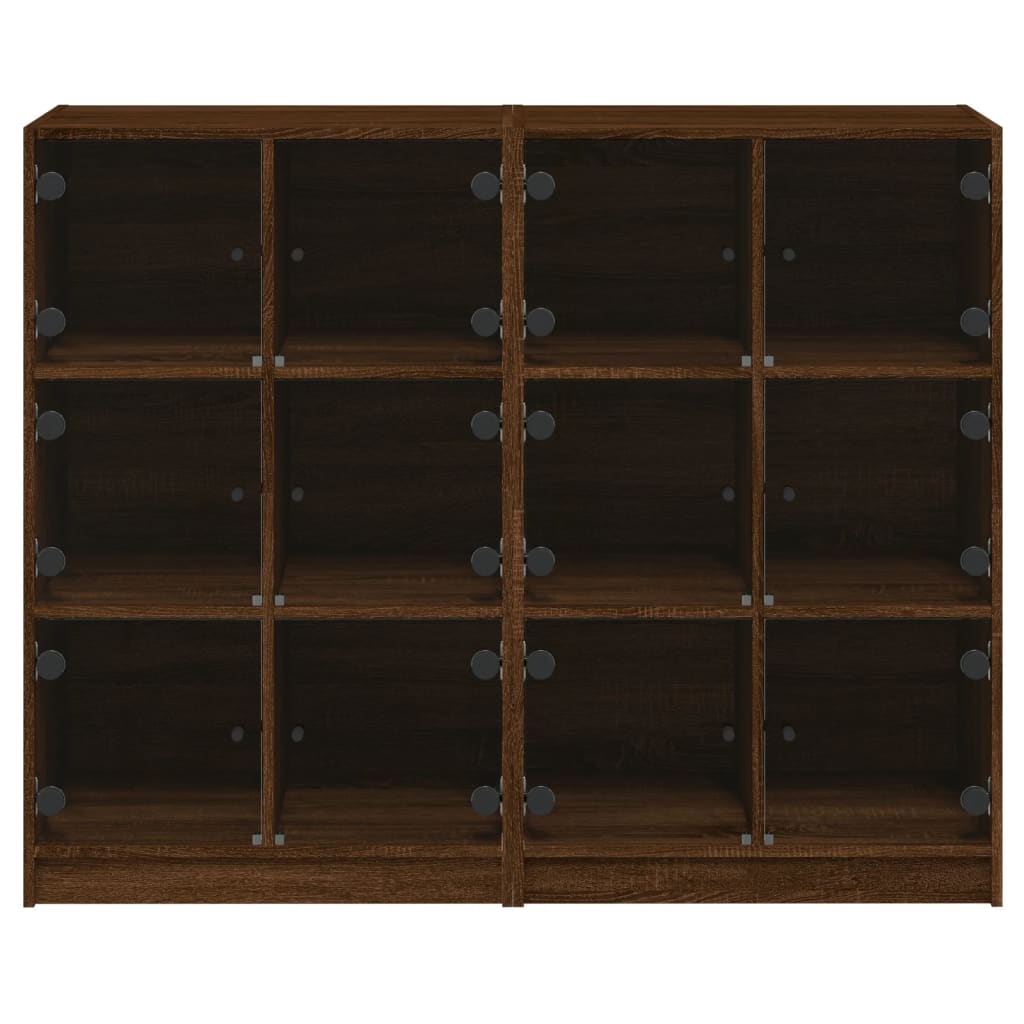 vidaXL Estantería con puertas madera marrón roble 136x37x109 cm
