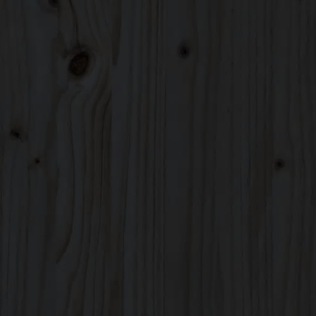 vidaXL Mesa alta de bar madera maciza de pino negra 180x80x110 cm