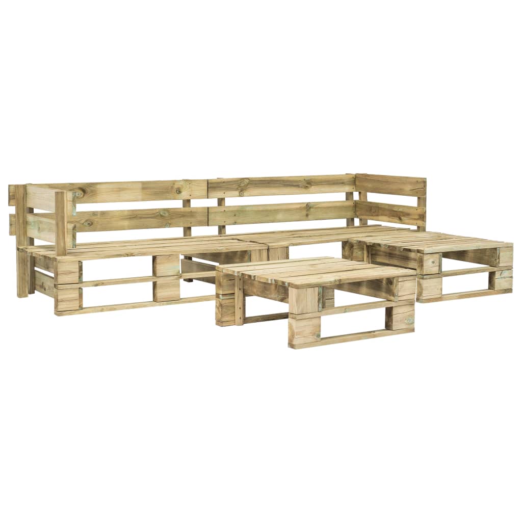 vidaXL Set de muebles de palés para jardín 4 piezas madera