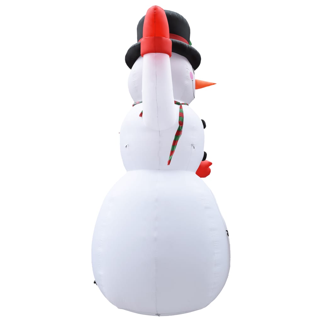 vidaXL Muñeco de nieve inflable con LED adorno de Navidad IP44 300 cm