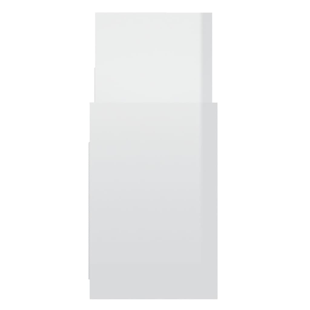 vidaXL Armario auxiliar madera contrachapada blanco brillo 60x26x60 cm